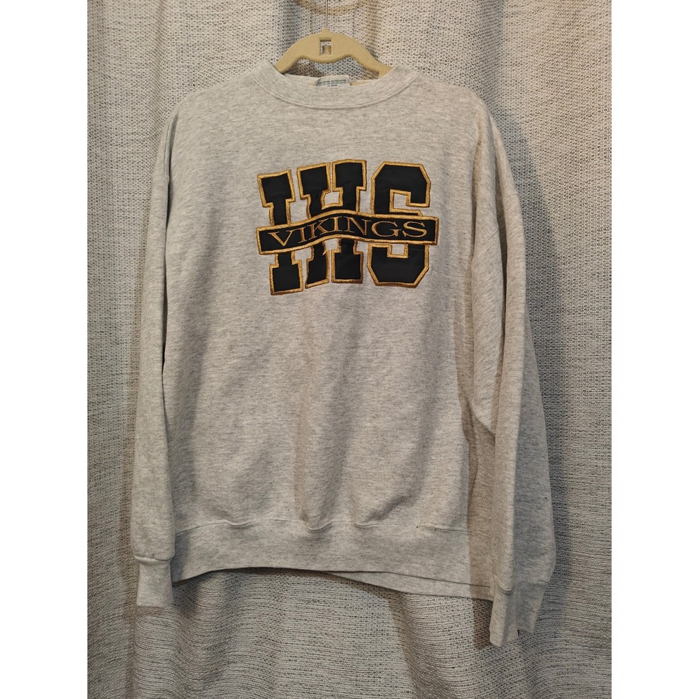 Vintage Velva Sheen Inglemoore IHS Vikings Sweatshirt XL Gray Crewneck 80s